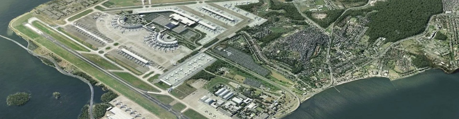 Sunset view of Rio de Janeiro Airport, BR