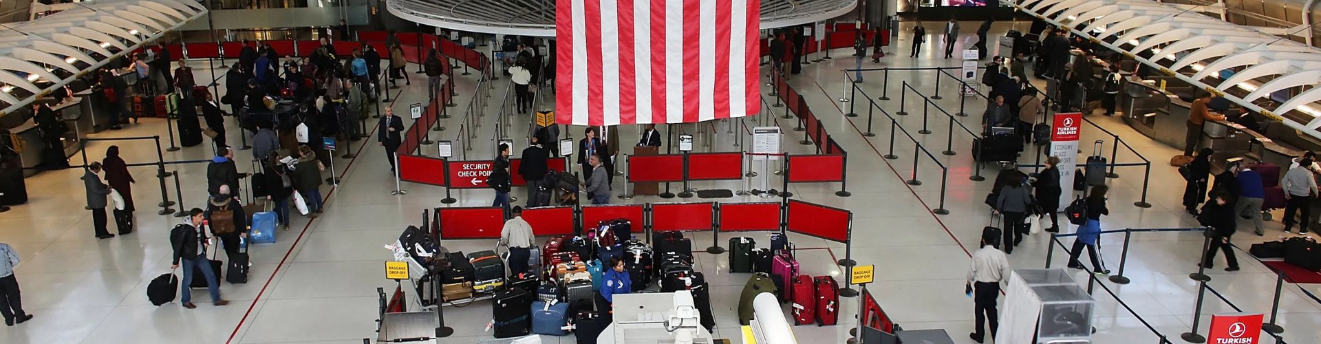 Panoramic view of John F. Kennedy International Airport, NY, US